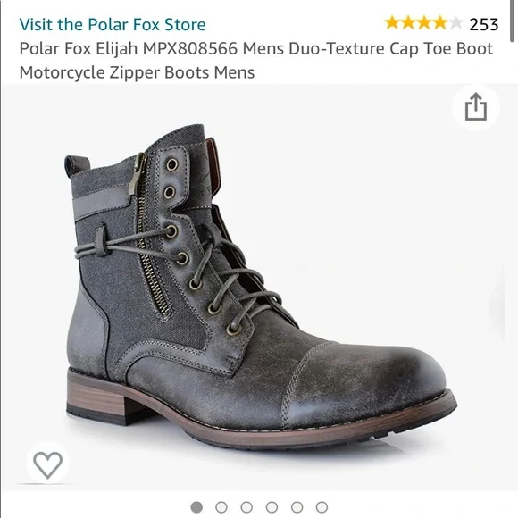 Polar Fox Men’s High Top Cap Toe Zipper Boots size 9.5 - Picture 6 of 6